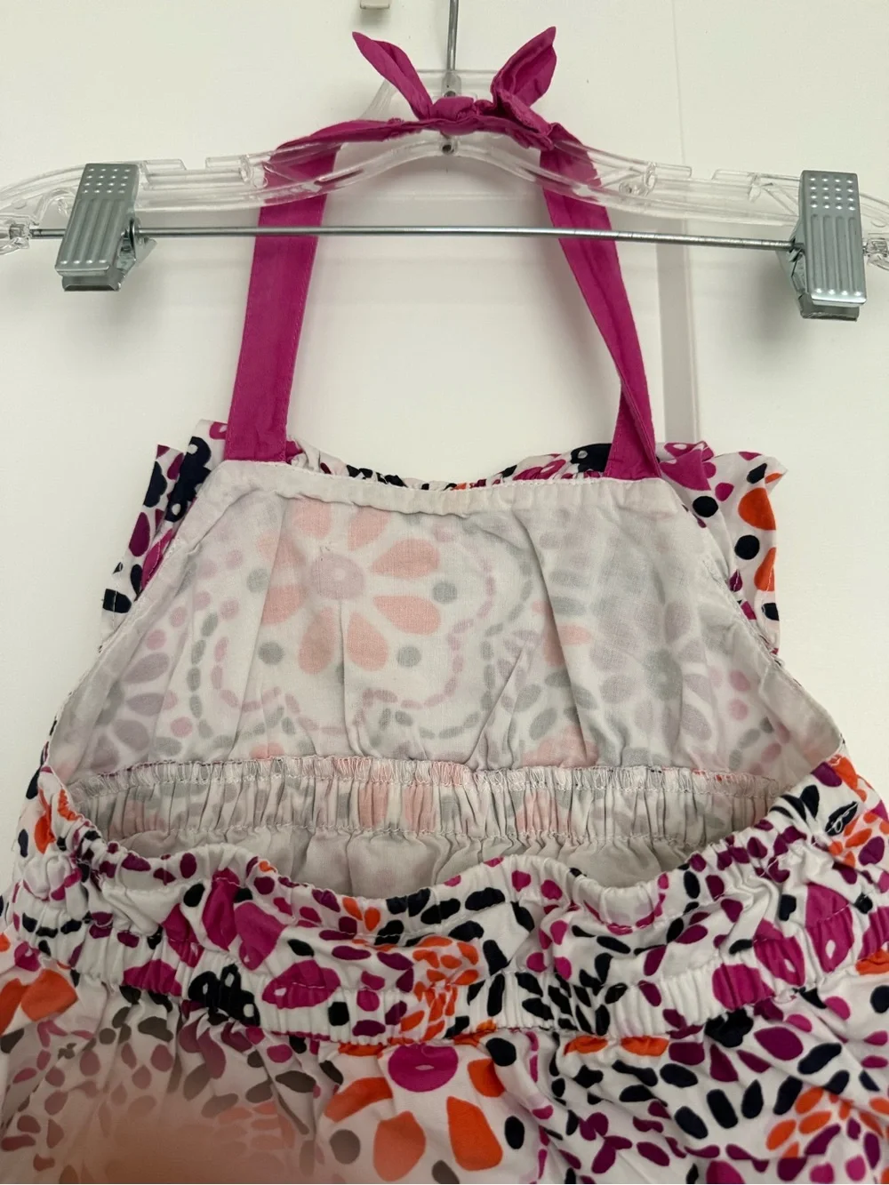 Gymboree Pink, Orange and Black Floral Halter Dress